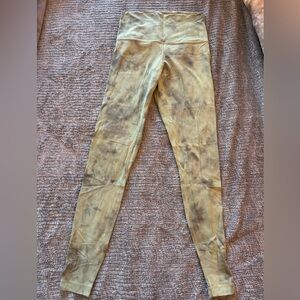 Lululemon Athletica Olive Tie-Dye Leggings